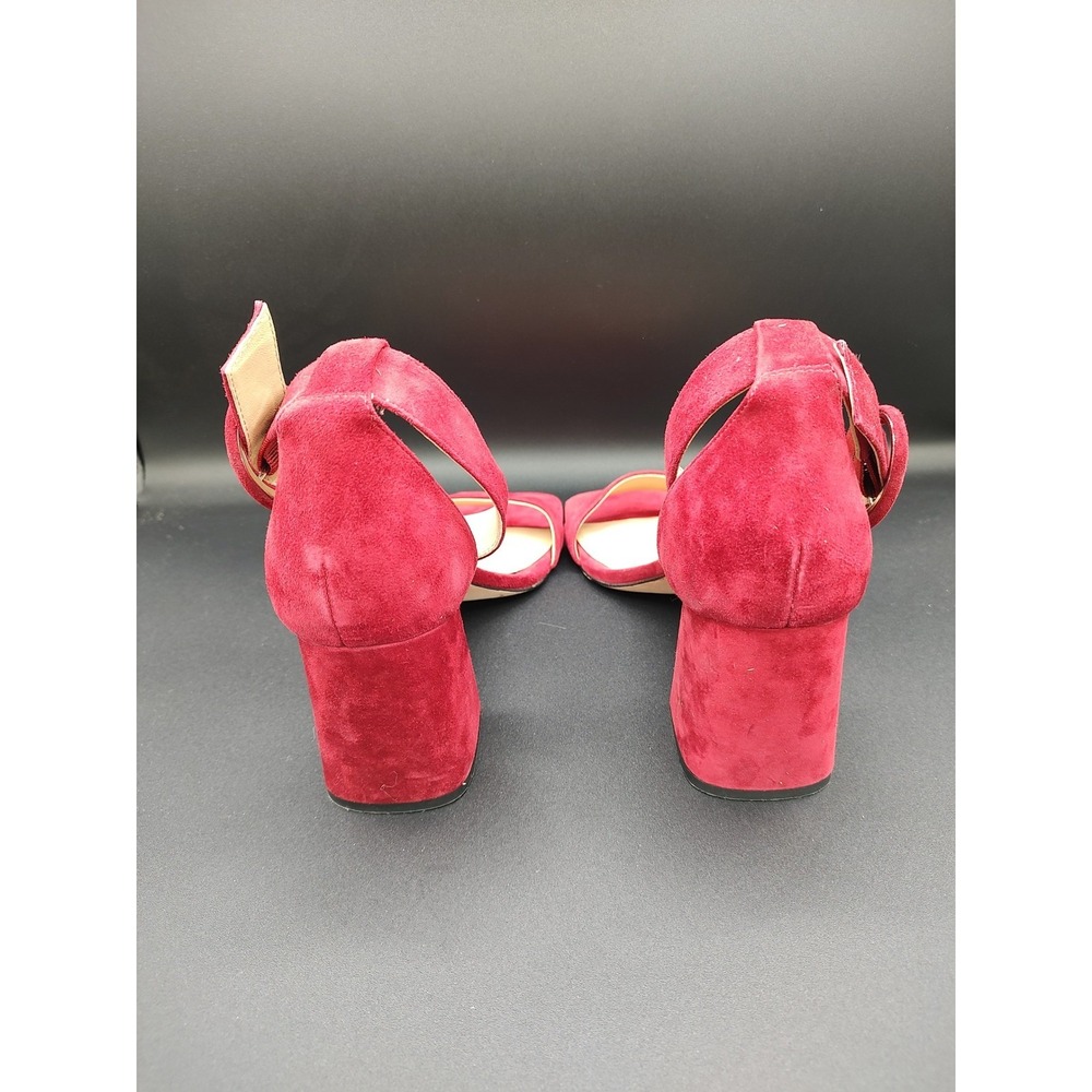 Antonio Melani Red Suede Block Heel Ankle Strap Sandals Women's Size 9.5M - Picture 9 of 11